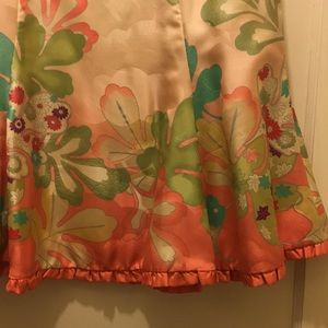 Gorgeous Odille silk Asian print A-line skirt S 4